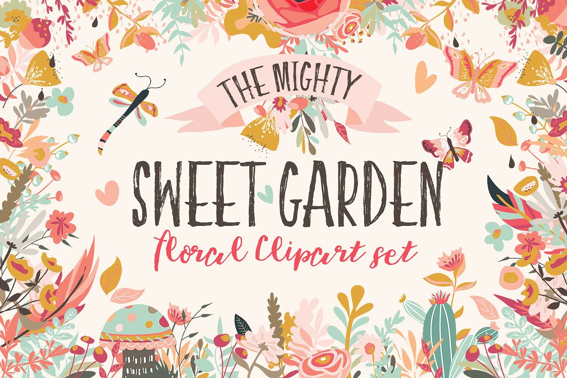 Sweet Garden Floral Clipart Bu