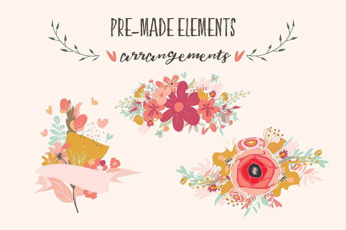 Sweet Garden Floral Clipart Bu