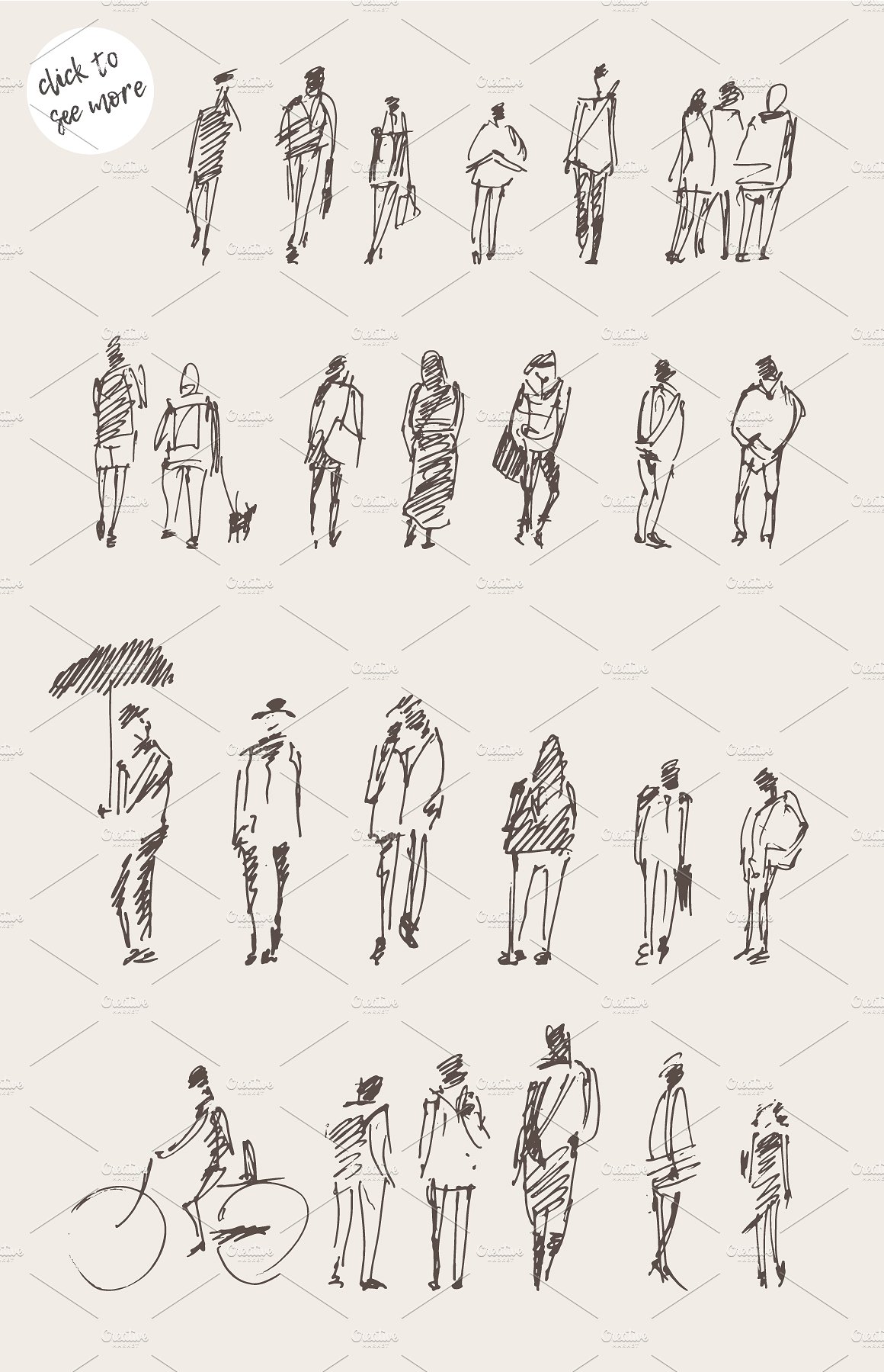 Sketches of different people,