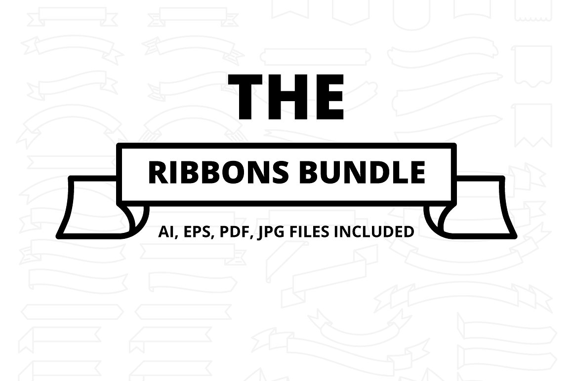 手绘边框标题框设计素材The Ribbons Bundle