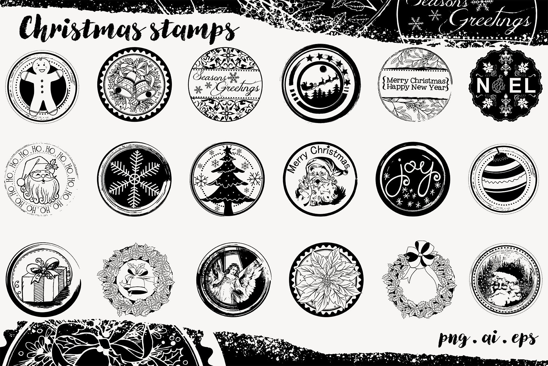 圣诞印章圆形邮票Christmas Seals Digita