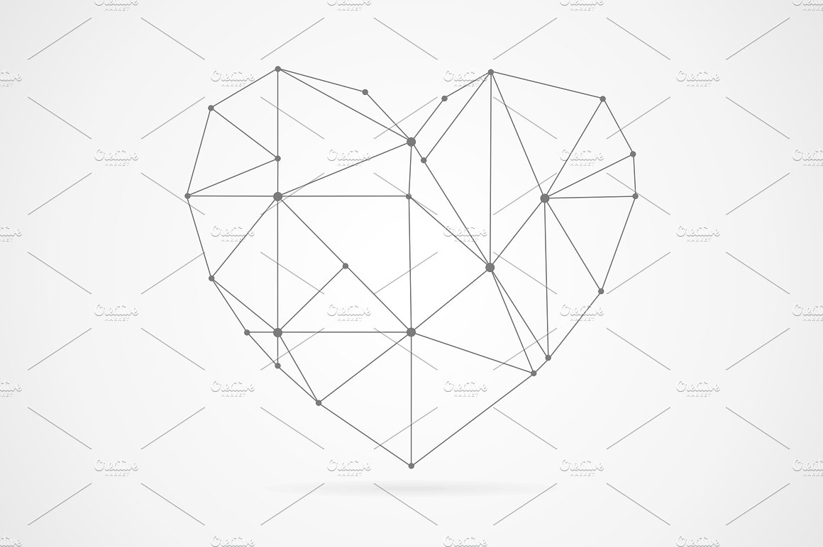 心脏框架矢量插图Heart vector