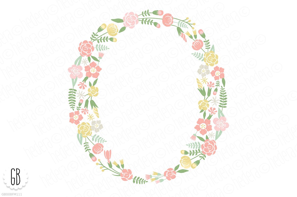 漂亮的花卉字母素材Flower monogram, flor