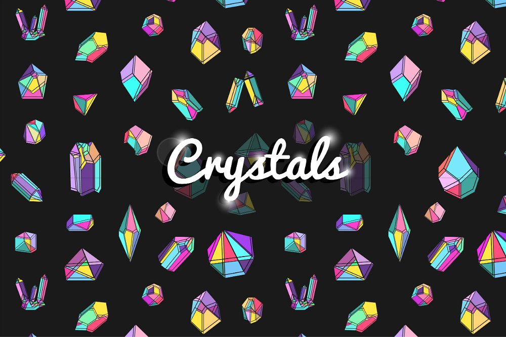 矢量水晶插图素材Crystals
