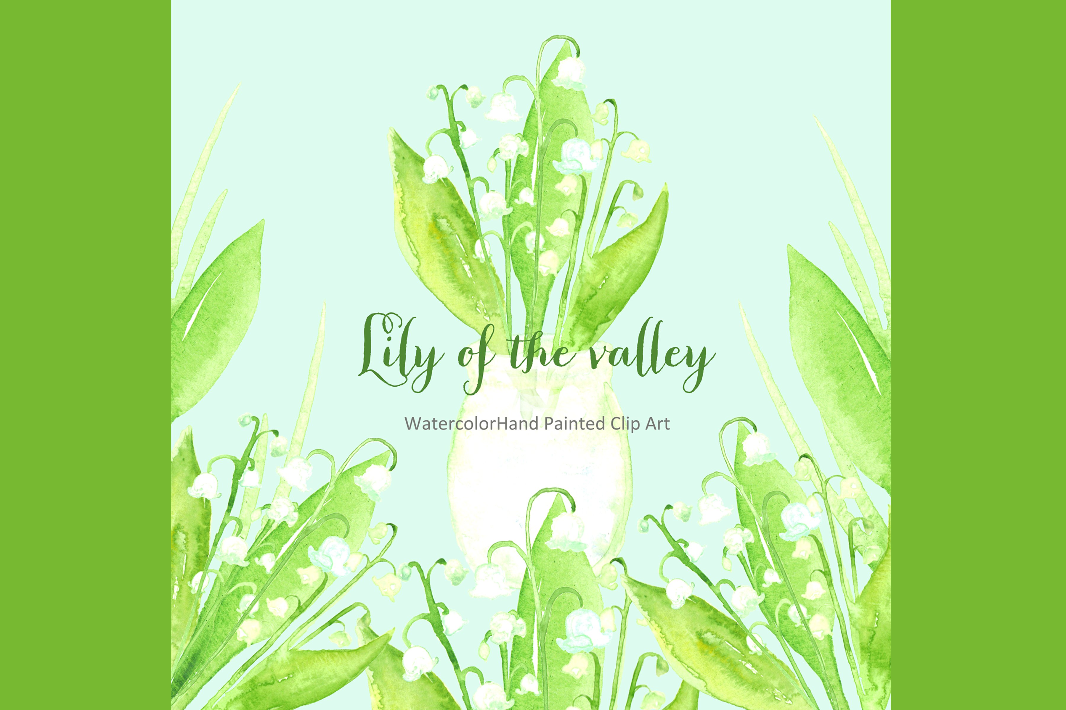 手绘水彩铃兰设计素材Lily of the valley w
