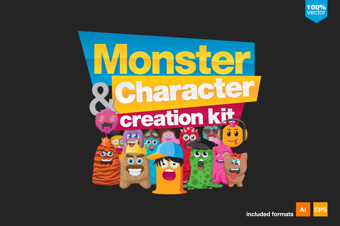 怪物创造设计素材包Monster and Character