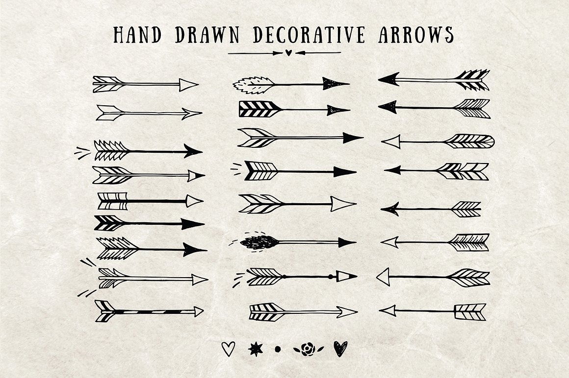 手绘箭头设计素材Hand Drawn Arrows