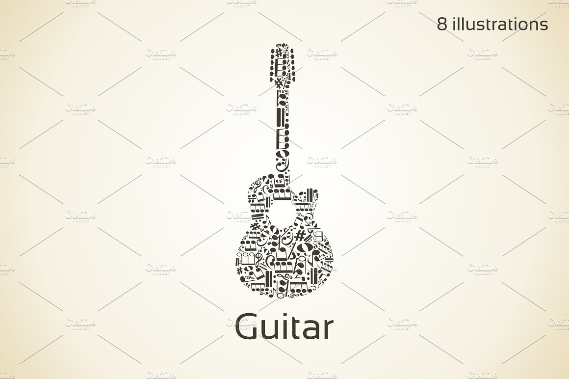 吉他插图素材Guitar