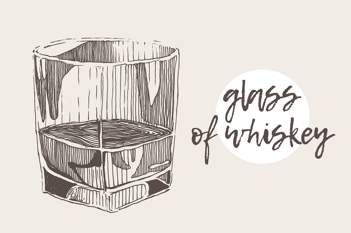 手绘玻璃杯矢量插图Illustration of a gla