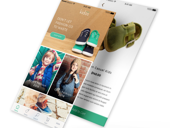 儿童服装服饰鞋时尚电子商务在线购买移动手机APP iOS U