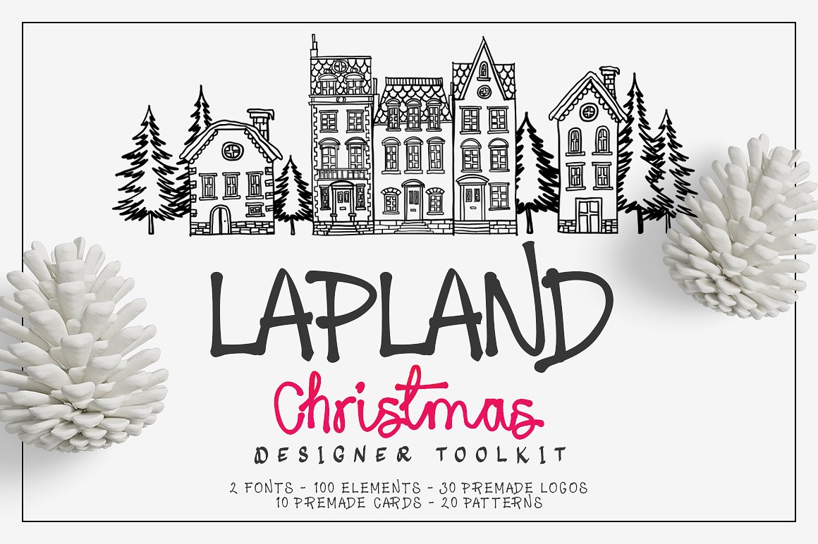 手绘圣诞假日装饰素材包Lapland Christmas T