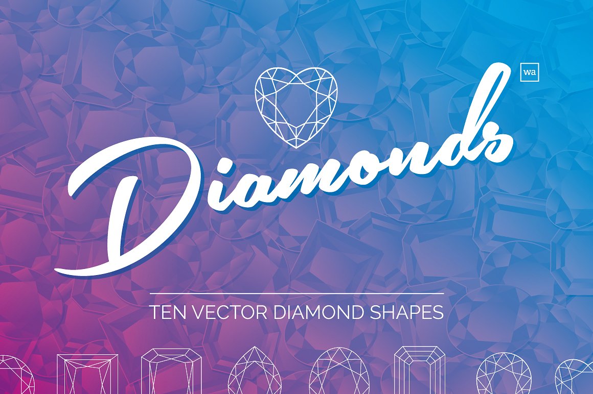 钻石矢量形状素材Ten Diamond Vector Sha