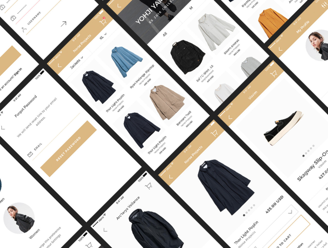 时尚服装服饰电子商务购物平台移动UI工具包Mono iOS