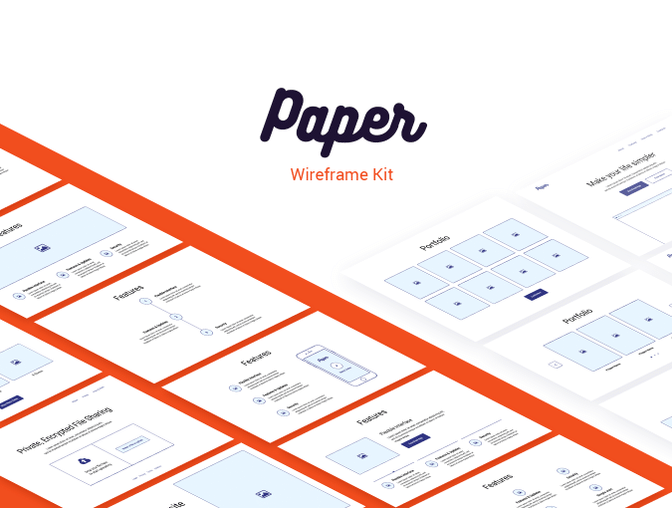 简单实用的Web网页项目原型设计线框工具包Paper Wir