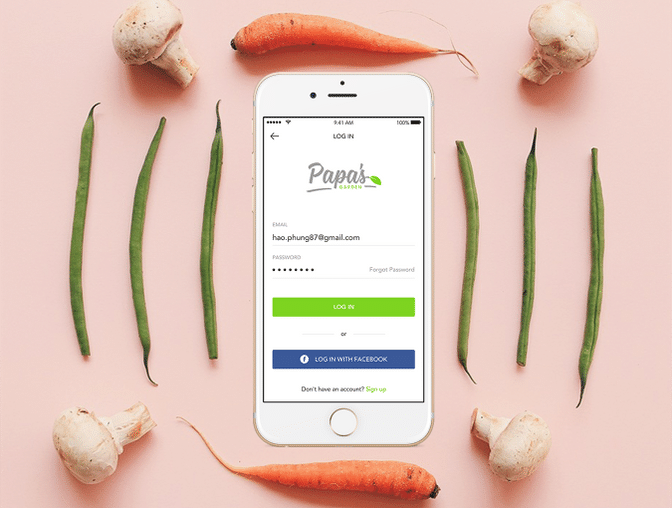 餐饮美食蔬菜水果配送外卖移动食品应用程序UI工具包Papas