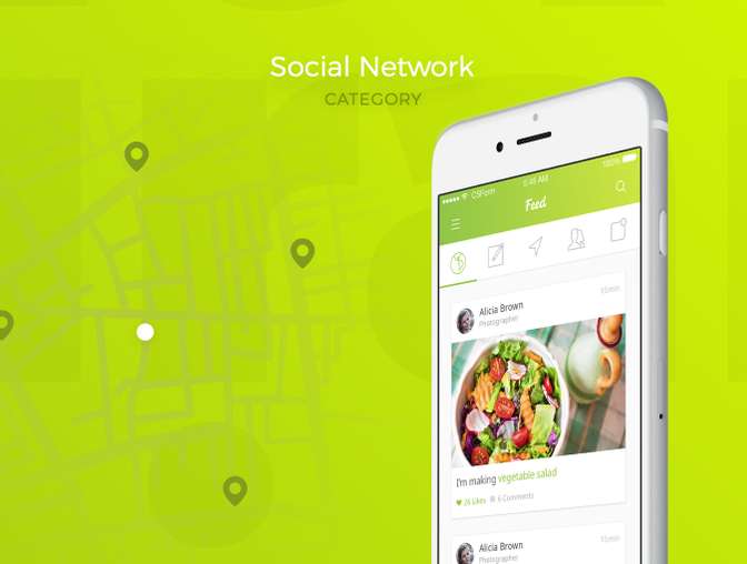 有机食品餐厅食谱社交网络电子商务移动UI套件Organic