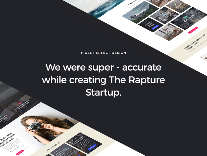 时尚潮流艺术设计企业公司启动宣传PSD网页模板Rapture