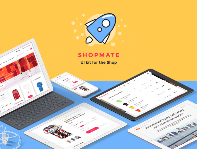 时尚简洁电子商务商店购物网购平台PSD网页模板SHOPMAT