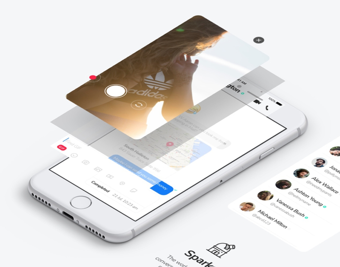 现代时尚移动社交媒体聊天工具手机应用程序UI工具包Spark