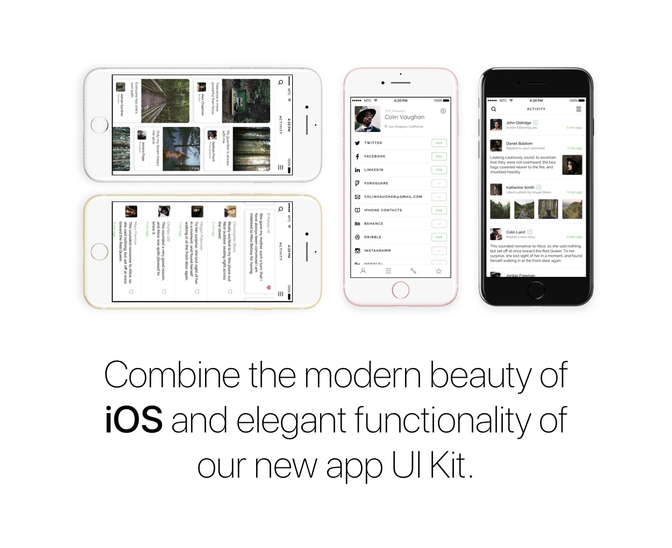 简洁时尚社交媒体交互式用户界面移动手机UI工具包Split