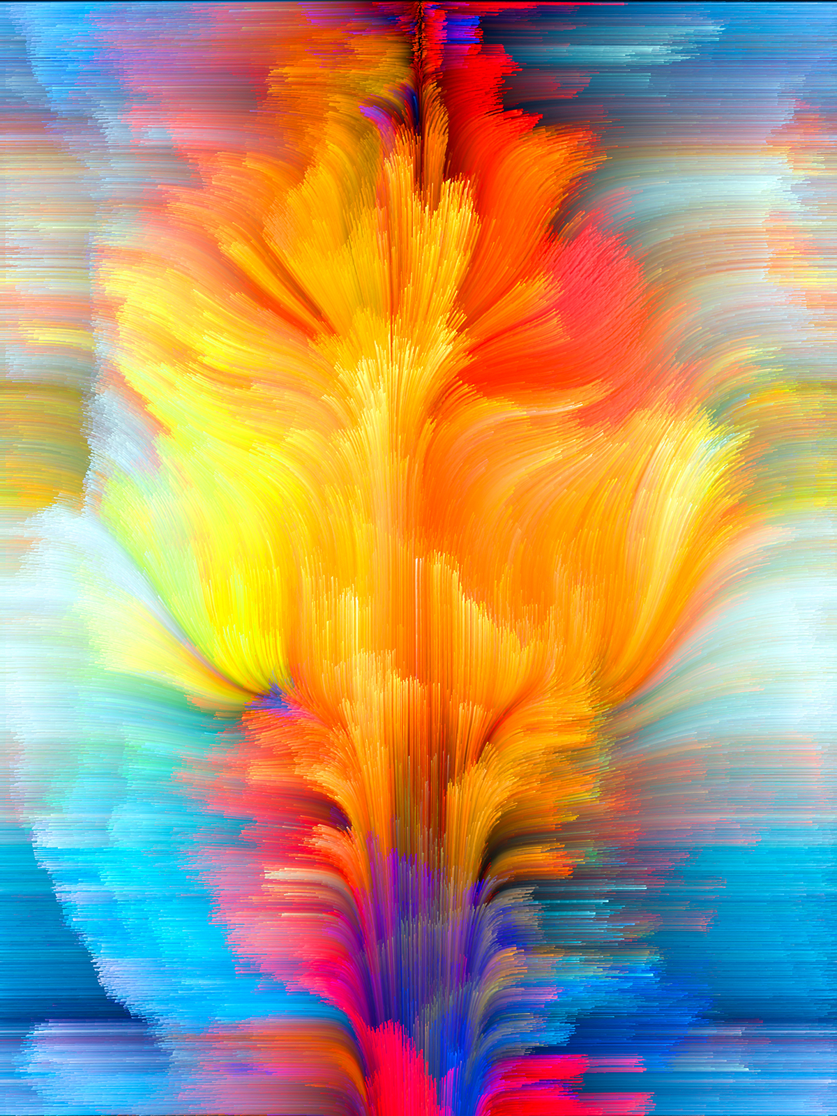 彩色渐变创意抽象线条梦幻水彩油画效果高清背景JPG图片设计素