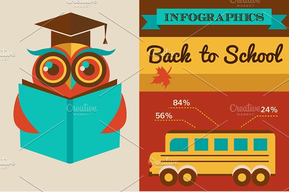 学习教育矢量图标素材Back to school - inf