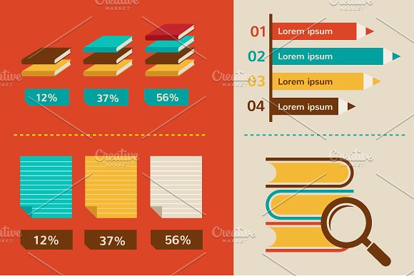 学习教育矢量图标素材Back to school - inf