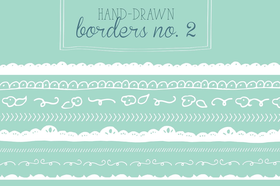手绘花边边框设计素材Hand-Drawn Borders N