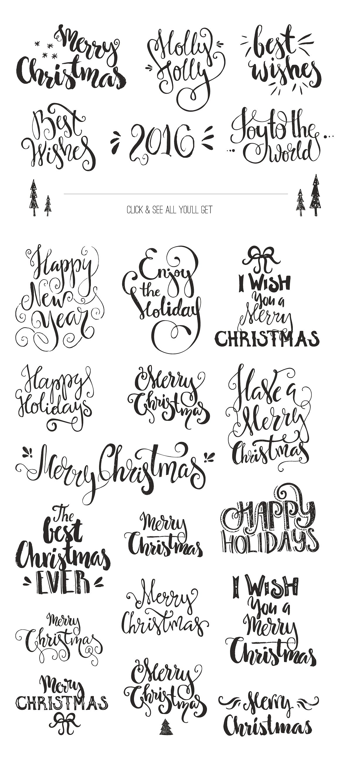 圣诞标签设计素材Handdrawn Christmas Ph