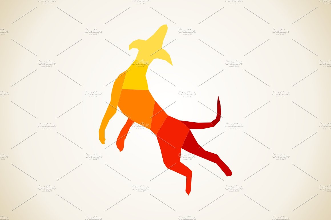 跳跃的狗狗矢量插图Abstract dog
