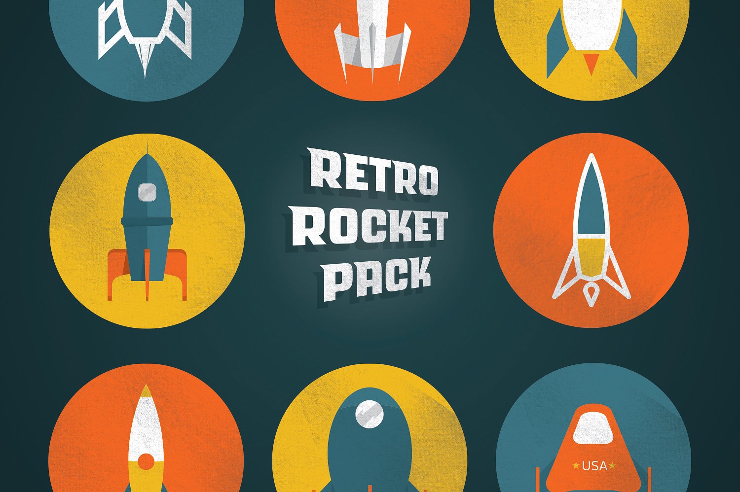 复古火箭矢量插图Retro Rocket Pack