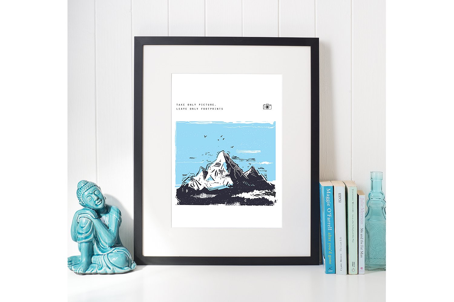 手绘水彩山峰风景设计素材Mountain Posters