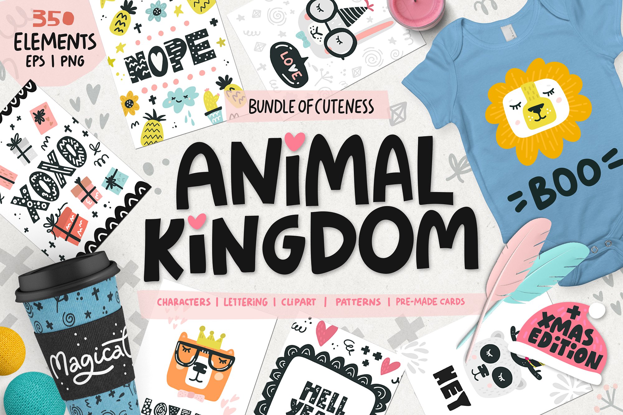 手绘动物王国主题设计素材Animal Kingdom - N