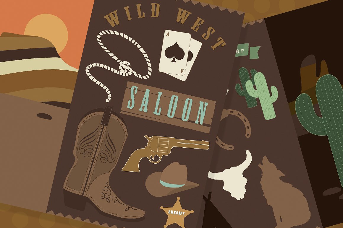 狂野的西部设计素材Wild West