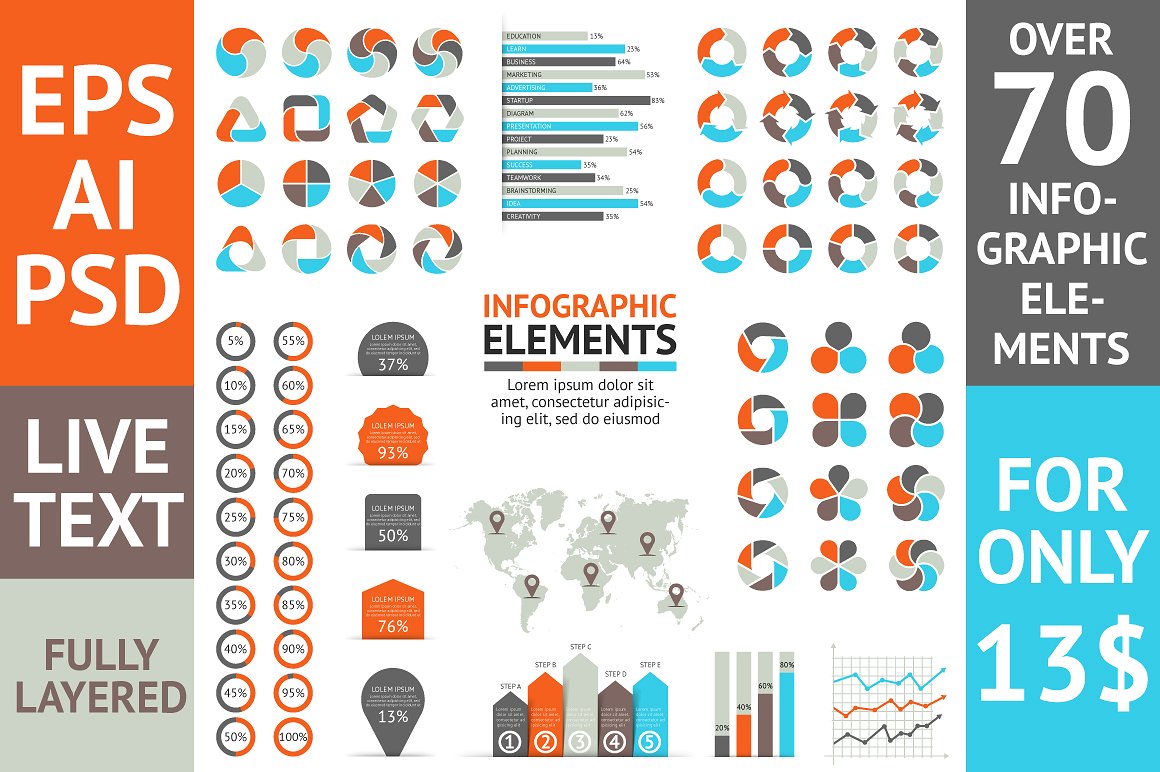 信息图表设计素材Infographic Elements B
