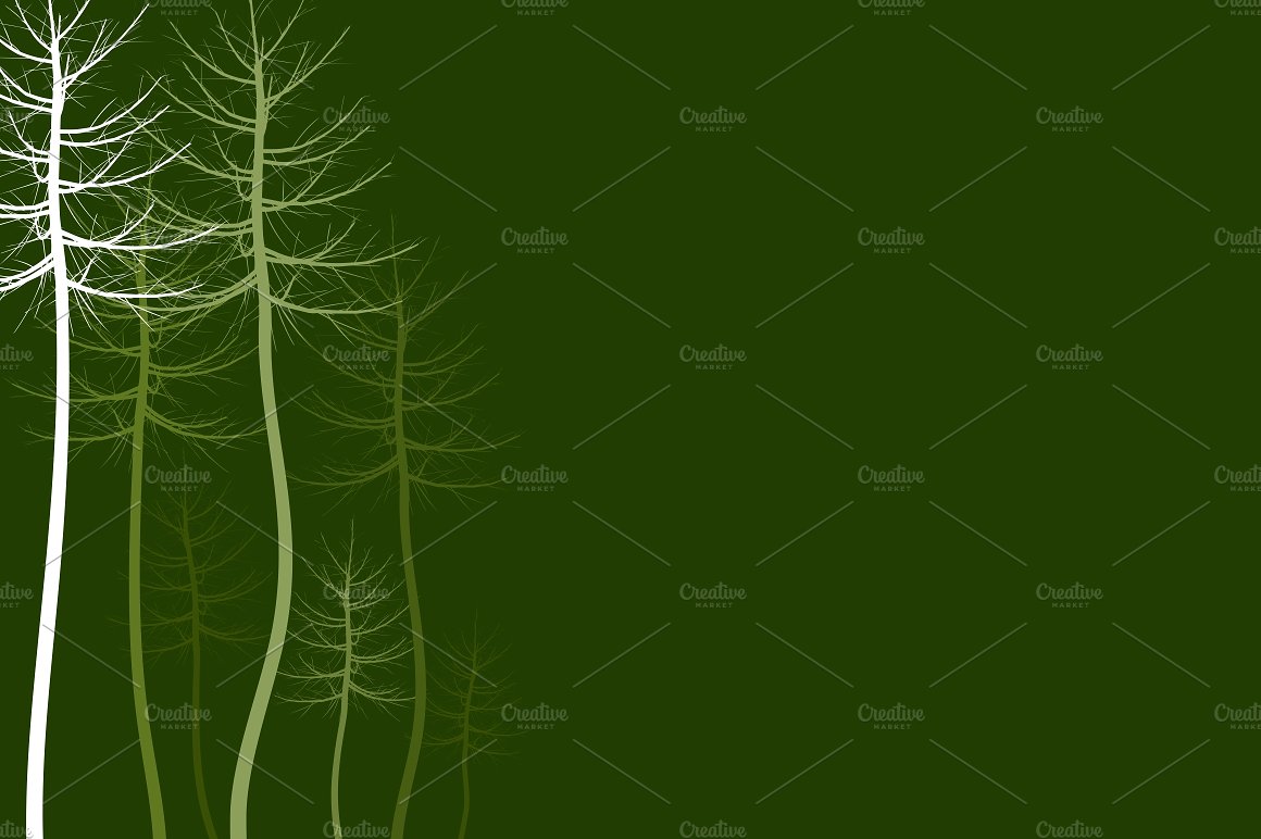 手绘抽象树插图素材Abstract tree