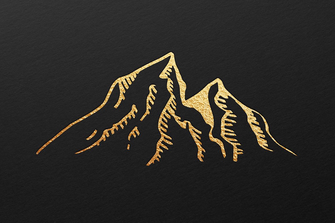 手绘景观设计素材Hand-Drawn Mountain La