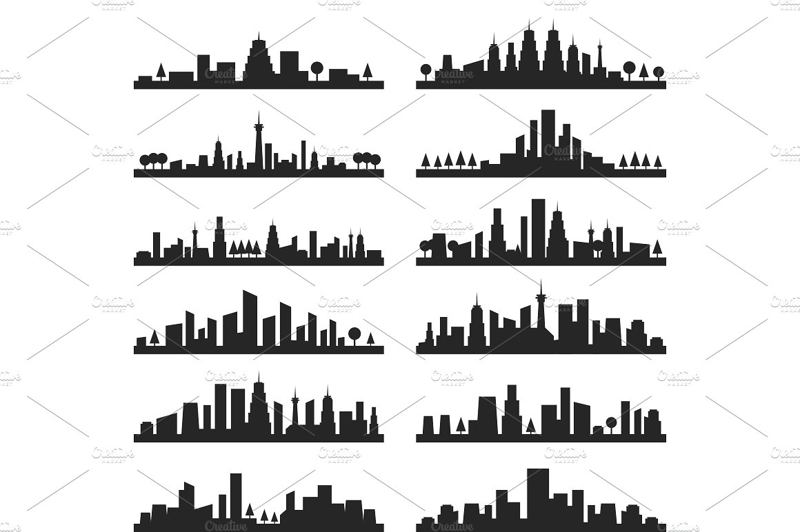 城市剪影矢量插图City landscape