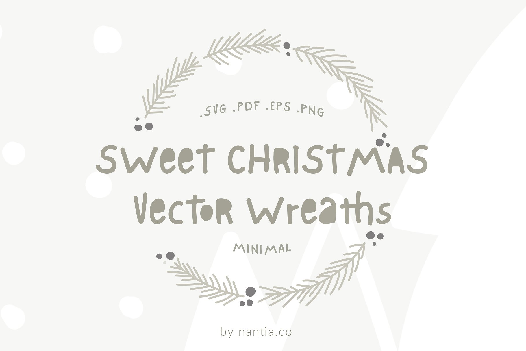 手绘圣诞节设计素材包Christmas Vector Wre