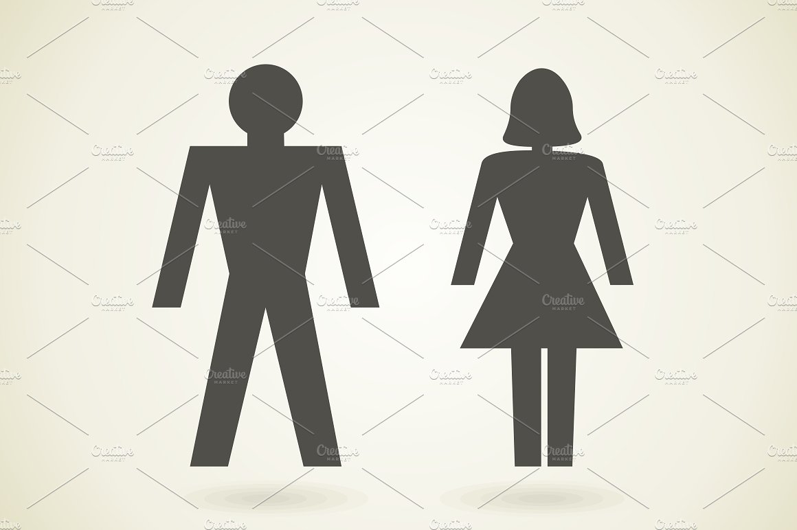 男人和女人形象矢量插图Man and woman