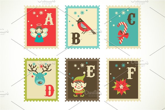 圣诞节装饰素材Christmas Alphabet Post