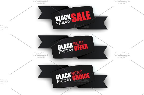 黑色星期五促销标签设计素材Black Friday Sale