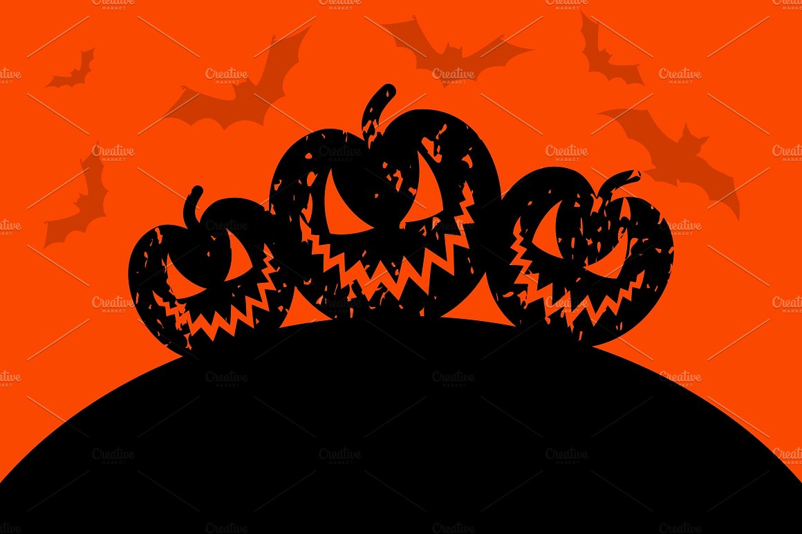 万圣节恐怖南瓜矢量素材Halloween