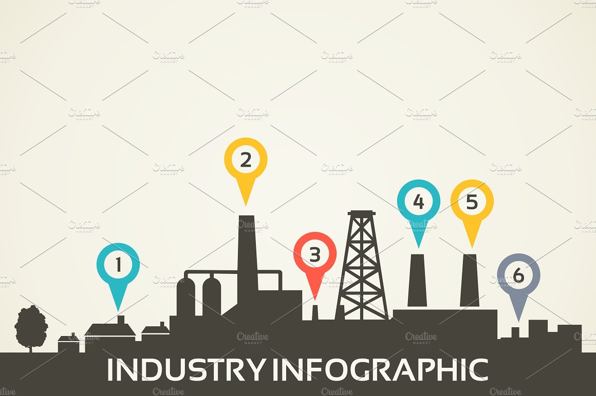 工业主题矢量插图Info graphics industry
