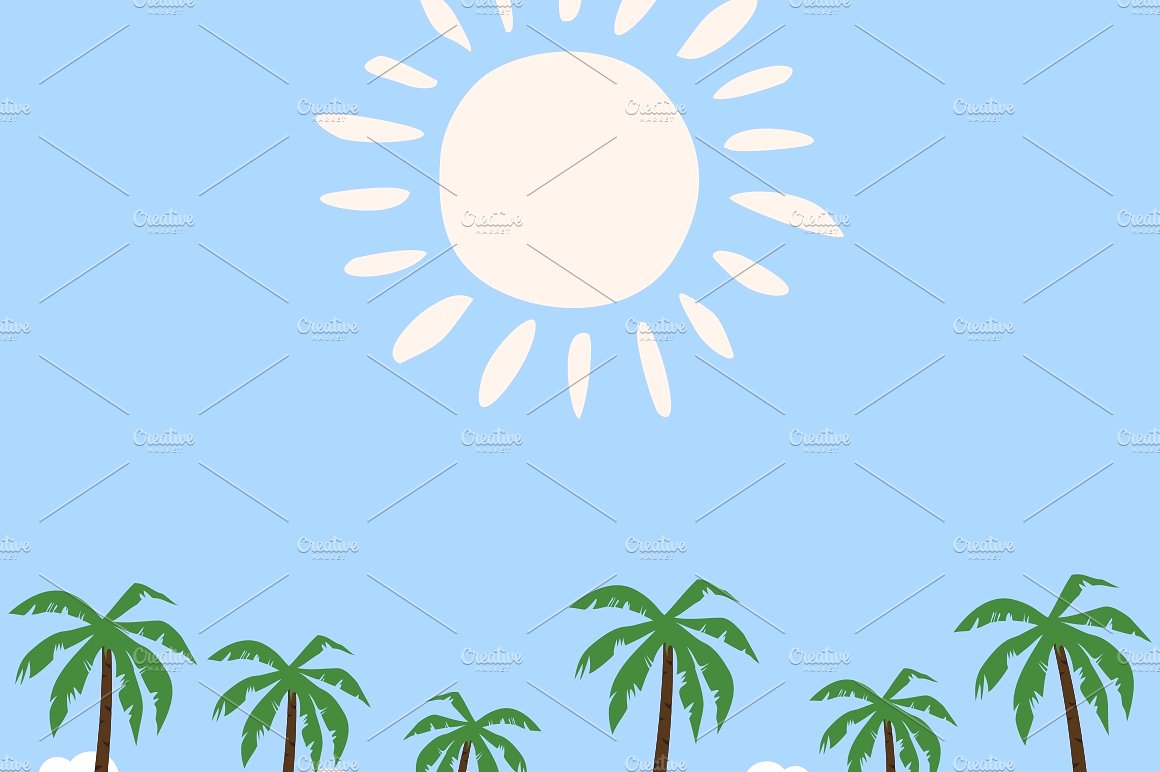 海边的棕榈树矢量插画Palm tree