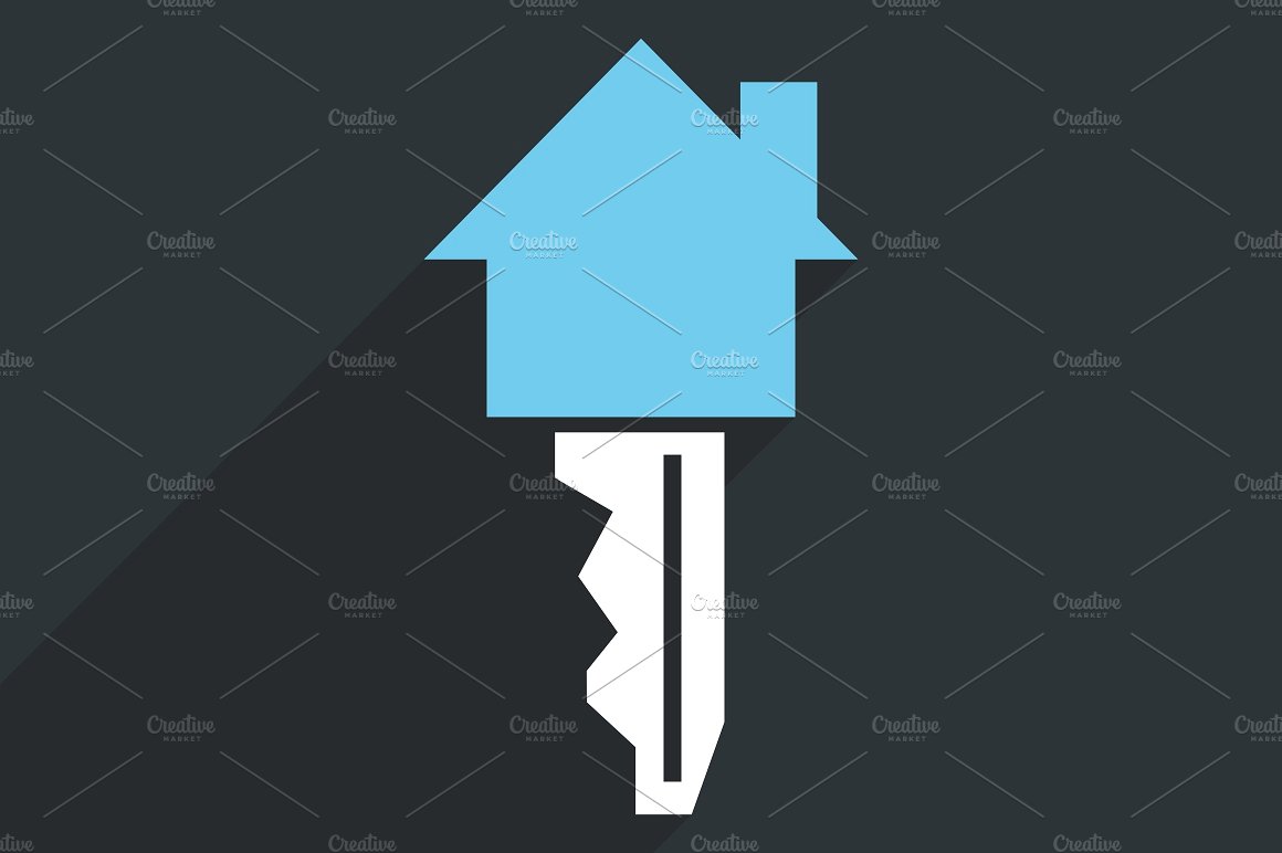 房子钥匙插画图案Key