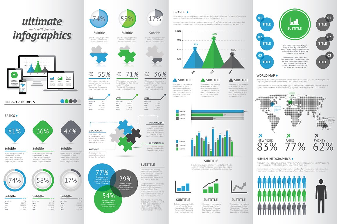 商务信息图标工具素材包Modern infographic