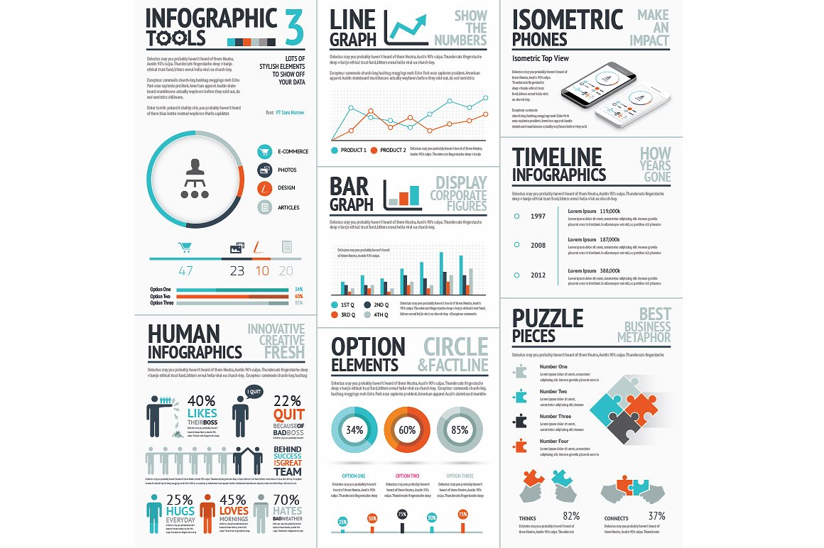 商务信息图标工具素材包Infographic Tools S