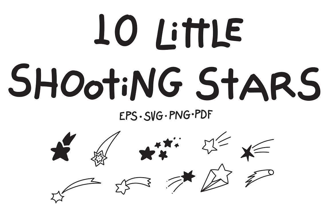 装饰图案星星矢量素材10 Shooting Stars Ve