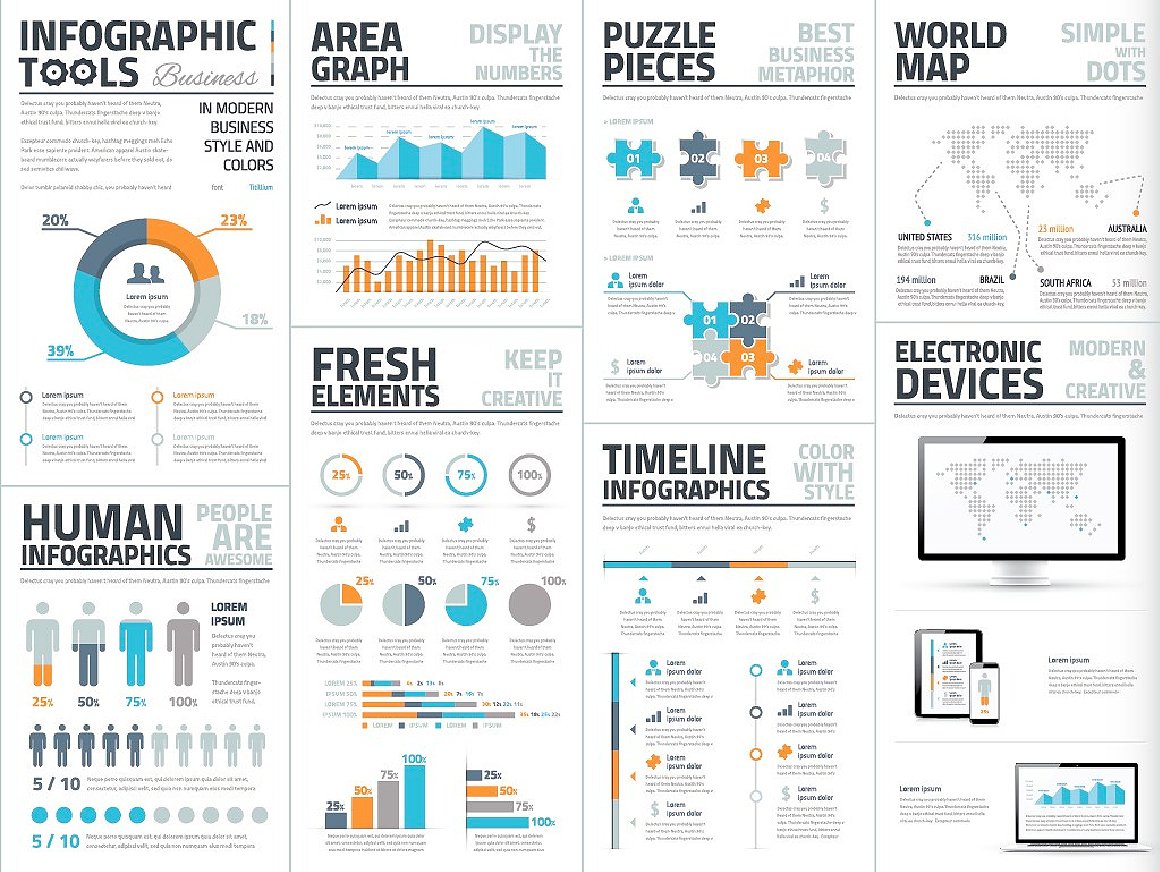 商务信息图标工具素材包Premium Infographic